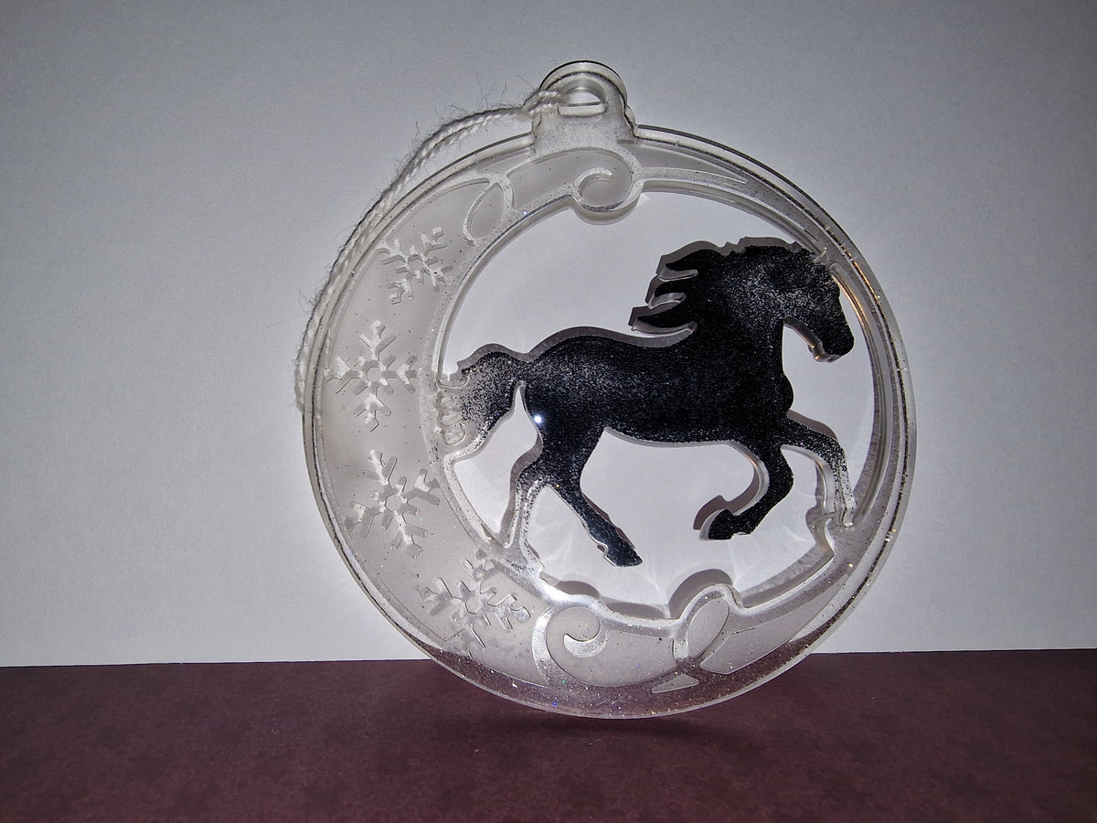 Déco de Noël boule et cheval