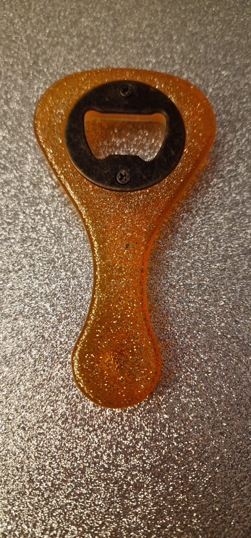 Décapsuleur artisanal – Ambre pailleté