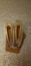 Duo de pinces à cheveux – Transparent doré pailleté