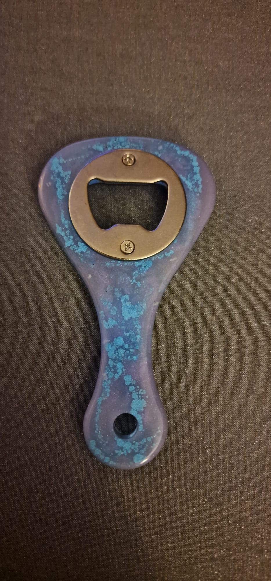 Décapsuleur artisanal – Bleu nuit effet minéral