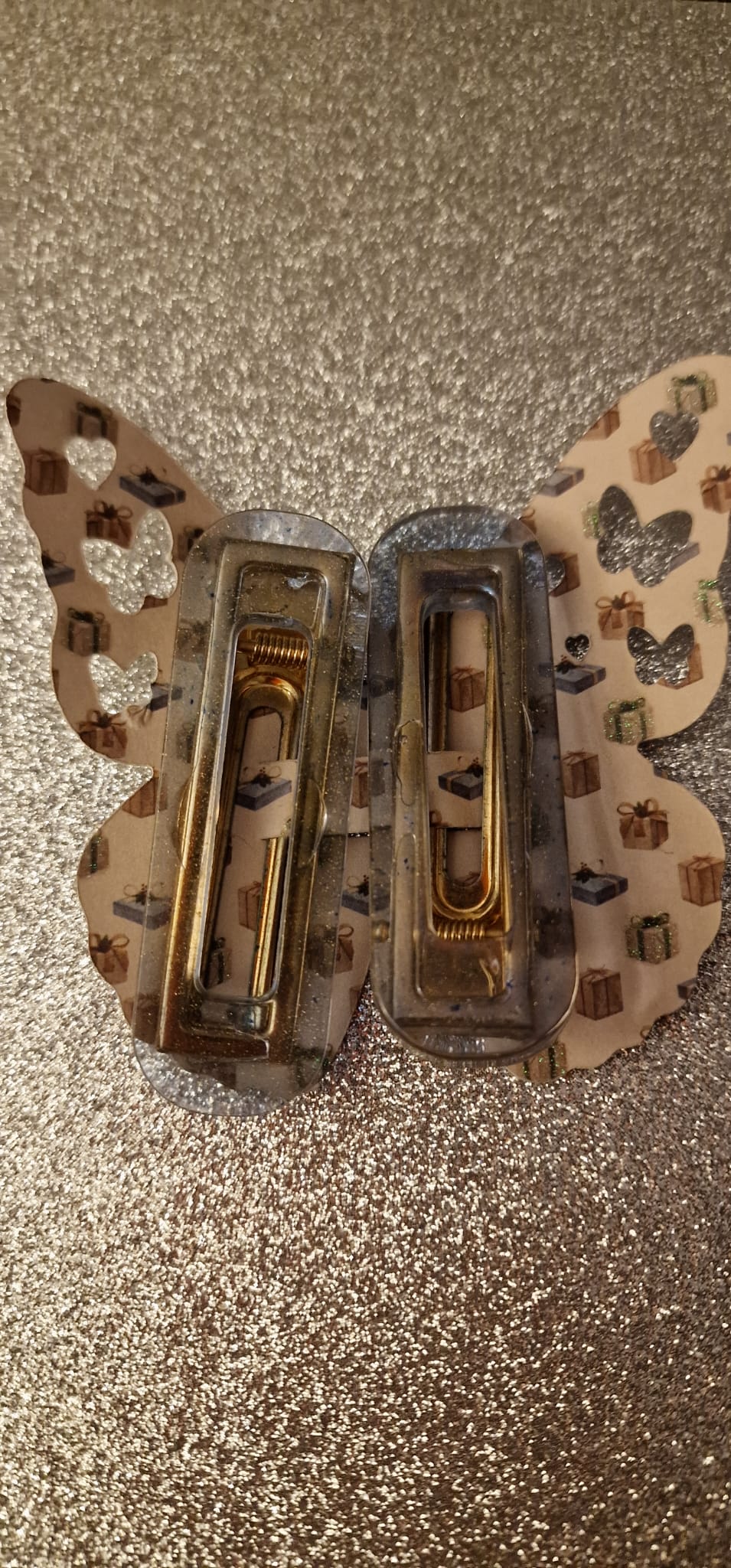 Duo de pinces à cheveux – Transparent pailleté