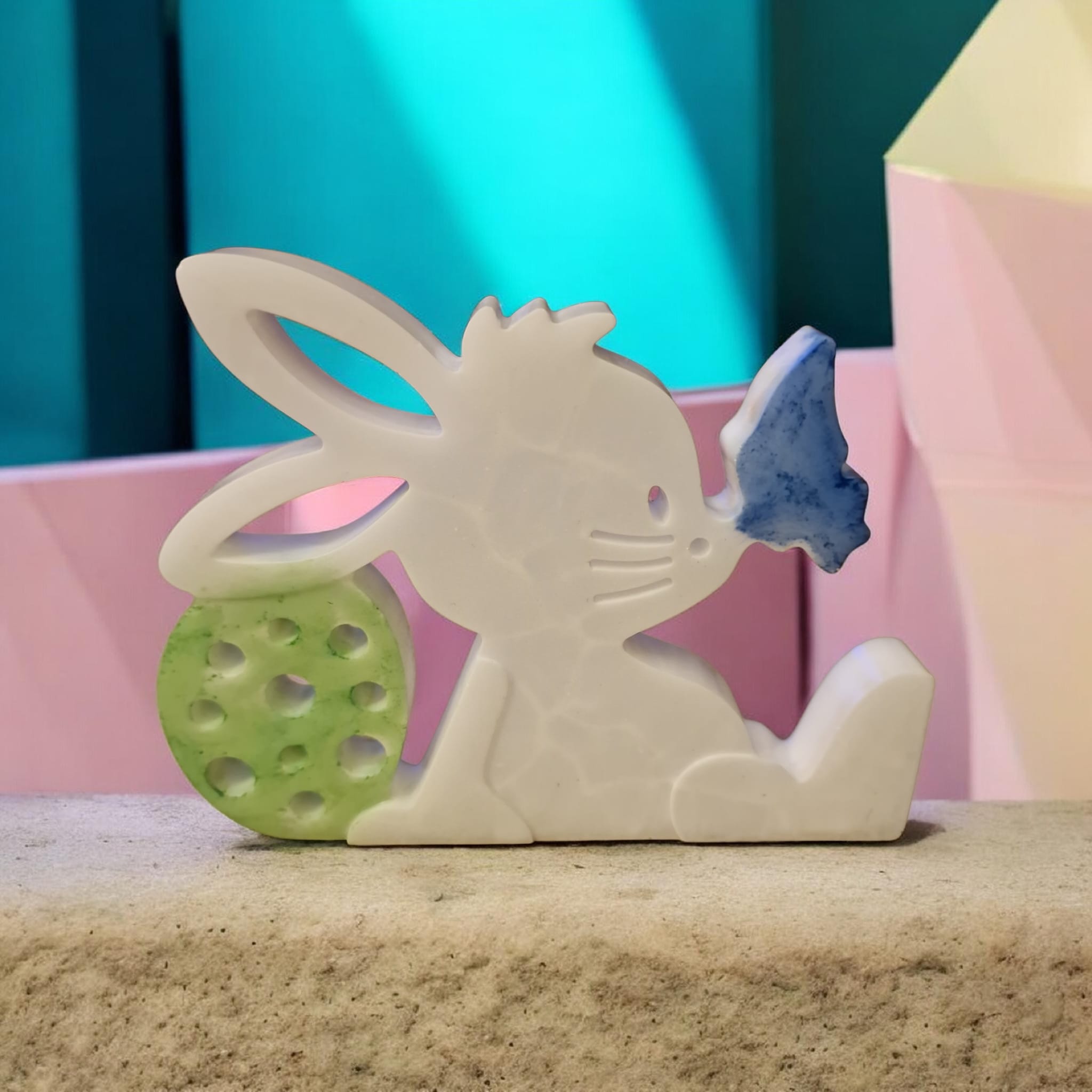 Déco Lapin de Pâques en résine – Décoration printanière