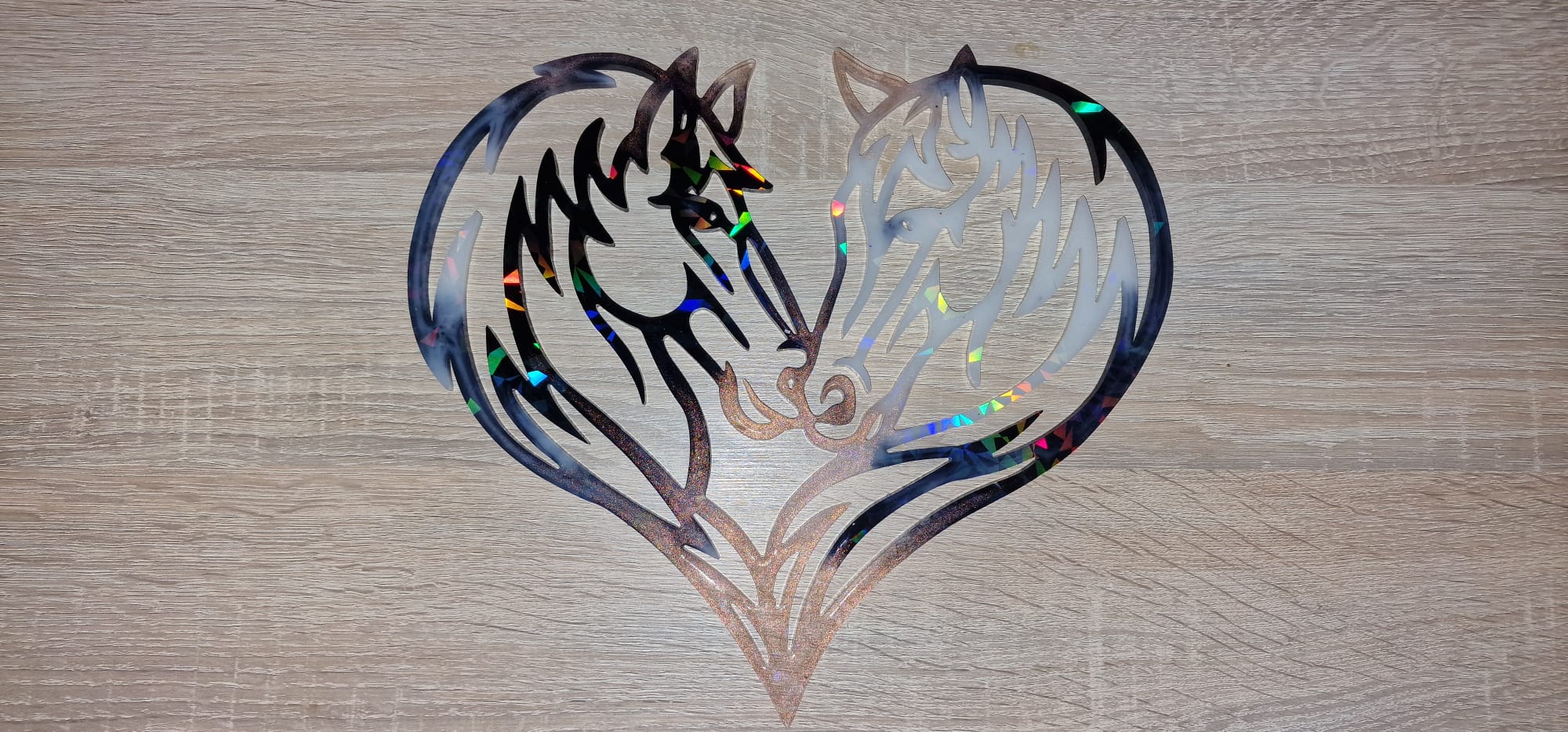 Déco murale coeur tête à tête