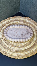 Vide-poche artisanal – Ton pierre marbré & bord perlé
