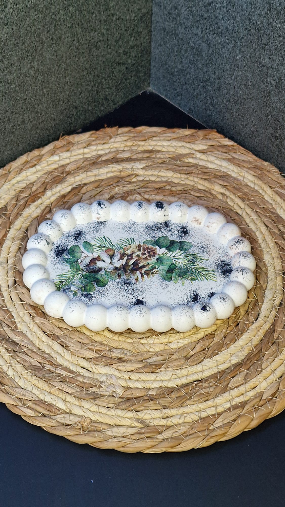 Vide-poche artisanal – Esprit nature & hiver délicat