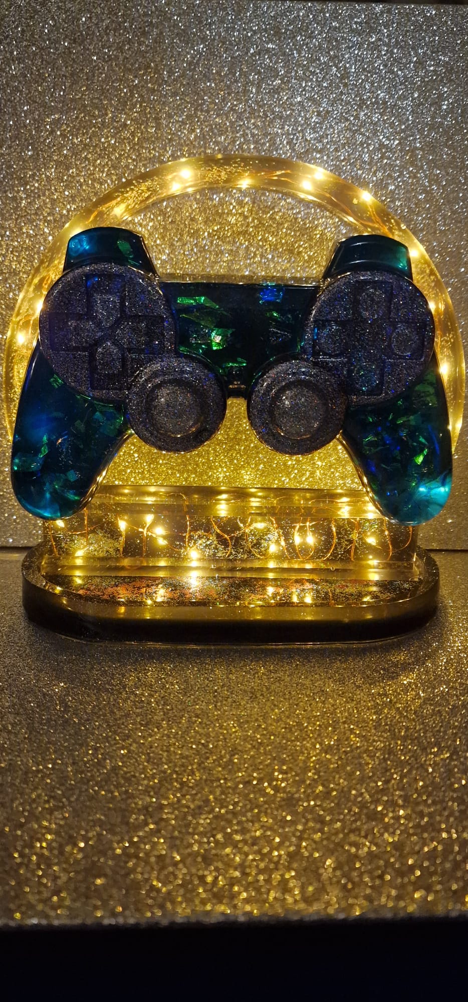 Plateau Manette Lumineux en Résine Galaxy féerique
